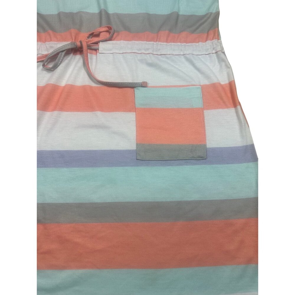 SHEIN Colorful Striped Cotton Dress – V-Neck, Short Sleeve, Size XL - Picture 4 of 5